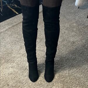 Steve Madden Elegant Black Over-the-Knee Boots (Size 9)